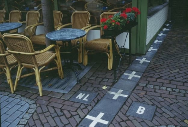 Baarle-Hertog is a municipality in the Netherlands consisting of several Belgian exclaves. Because of this, the border lines cut through restaurants, houses, and shops. They can get extremely complicated. I mean...just look at the photo above.