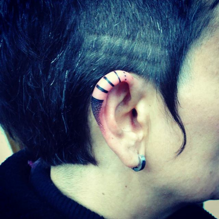 Helix Ear Tattoos