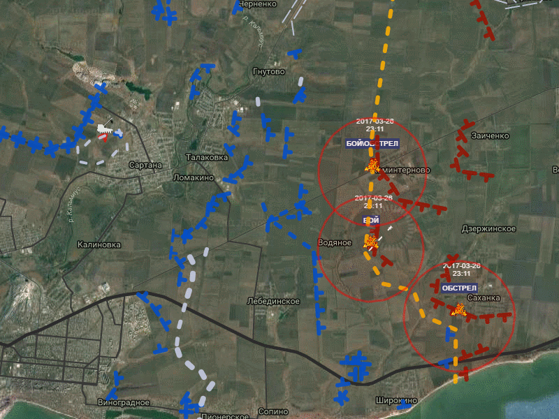 Коминтерново Саханка | #ДНР • Стрелково-минометные бои. Так же активна артиллерия. 
