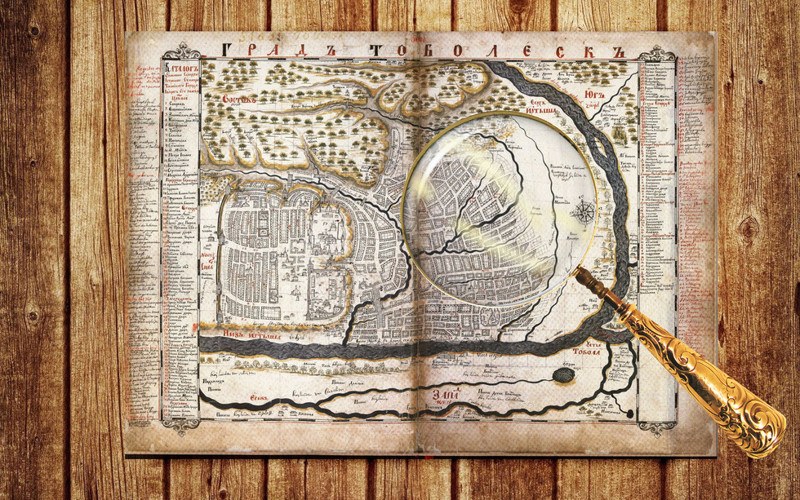Карта Тобольска, 1700г. заполярье, история, сибирь