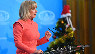 Официальный представитель МИД России Мария Захарова во время брифинга по текущим вопросам внешней политики. 28 декабря 2017