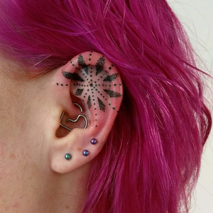 Helix Ear Tattoos