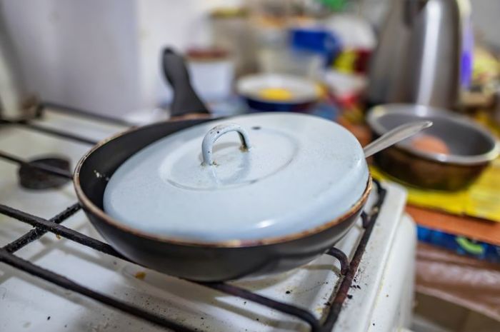 Неужели новая сковорода с собственной крышкой настолько неподкупна?! А как же акции в гипермаркетах?! / Фото: depositphotos.com