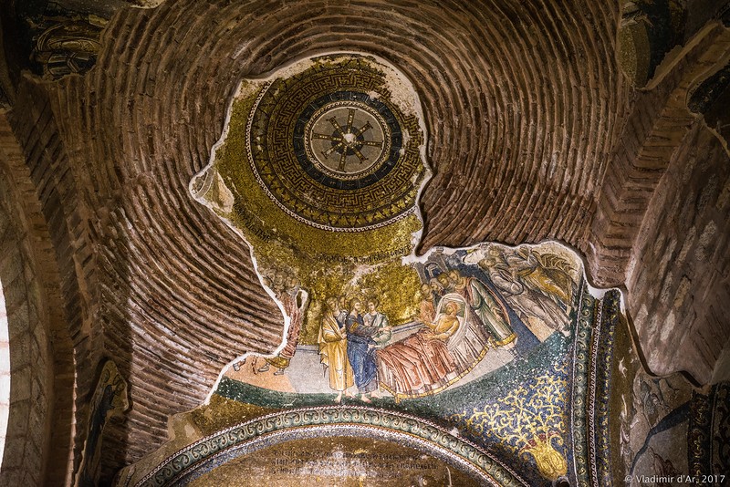 Исцеление расслабленного в Капернауме (фрагмент). Мозаики и фрески монастыря Хора.