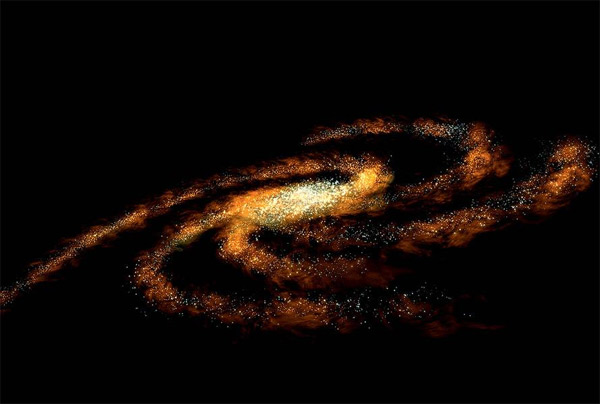 Карта нашего острова. Используя инфракрасные снимки космического телескопа Spitzer, астрономы составляют карту Млечного Пути. Он состоит из двух самых крупных спиральных рукавов – Щита-Центавра и Персея, соединенных баром, и двух более мелких – Стрельца и Наугольника, наполненных газовыми облаками и областями формирования звезд. Еще более мелкие рукава включают Внешний, Дальний и Ближний 3-килопарсековые рукава. Наша Солнечная система находится в небольшом рукаве (отроге) Ориона. Изображение: «Популярная механика»