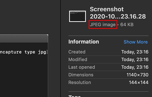 Change Screenshot Format Macos Format