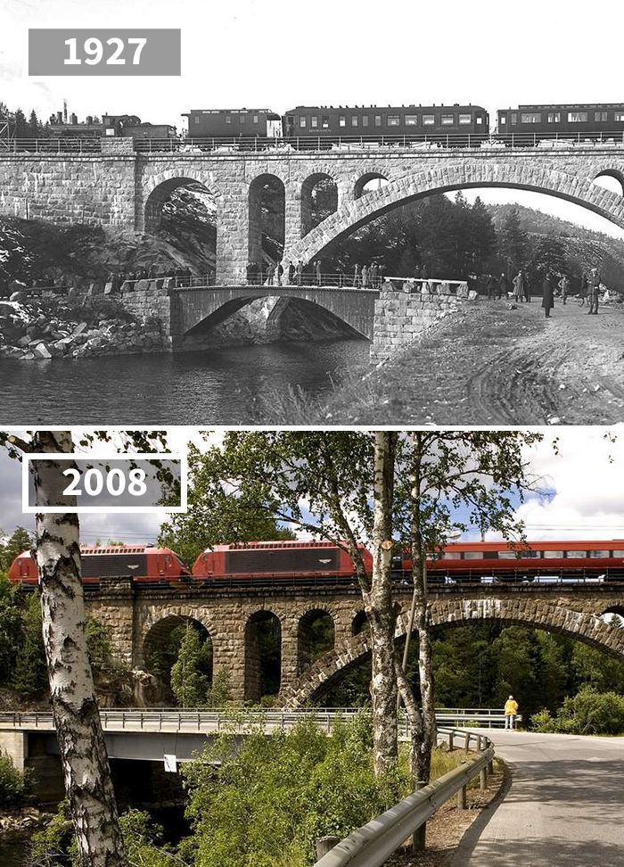 Kjeåsen Railway Bridge, Kjeåsen, Norway, 1927 - 2008