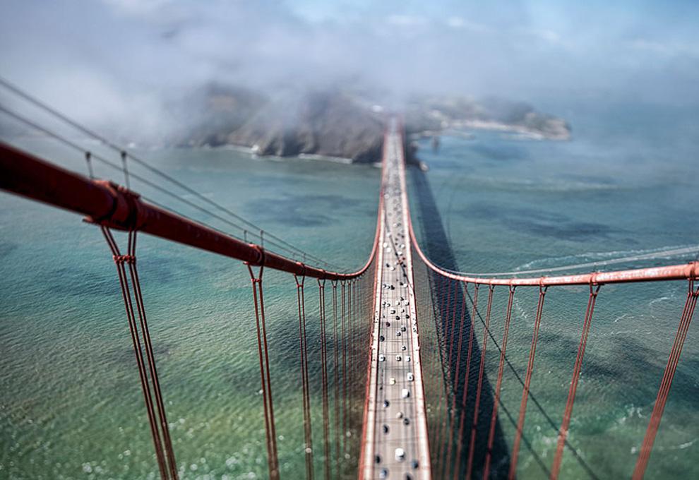 На вершине мира: замечательные фотографии с высоты моста “Золотые Ворота”