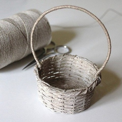 Простой способ плетения корзинки из джута из джута,рукоделие,сделай сам