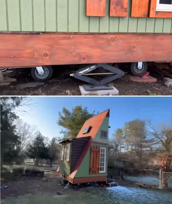 Теперь домик стал практически мобильным (Cabin McCabinface).