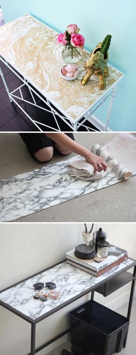 20 стильных способов обновить интерьер с помощью самоклеющейся пленки для дома и дачи,новая жизнь старых вещей