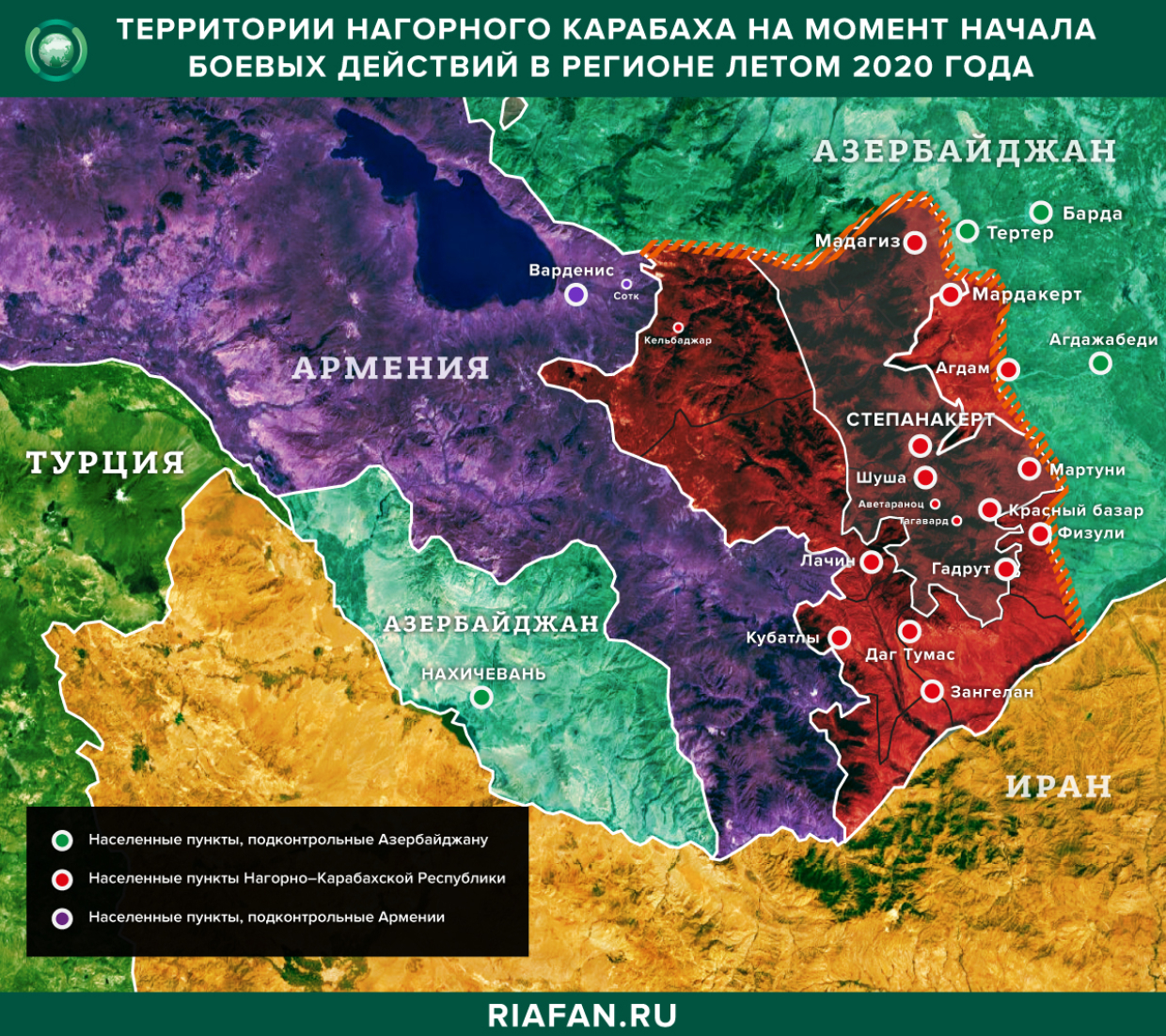 Карта Карабаха до боевых действий