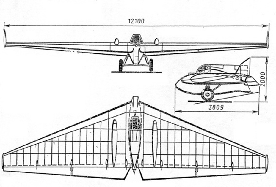 ​Схема ракетоплана РП-1, сконструированного на основе планера БИЧ-11. РГАНТД. СИФ - Первый ракетный | Warspot.ru