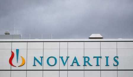 FILE PHOTO: Novartis's logo is seen at the cell and gene therapy factory of the Swiss drugmaker in Stein, Switzerland, November 28, 2019. REUTERS/Arnd Wiegmann/File Photo