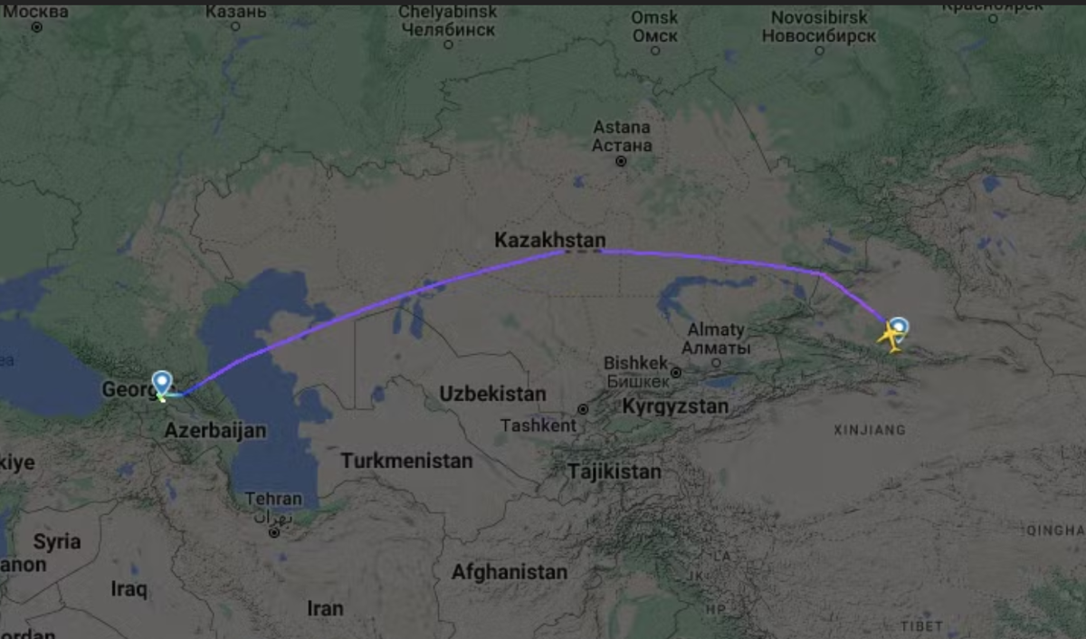 маршрут рейса AirChina CA781 в Тбилиси до 2025 года