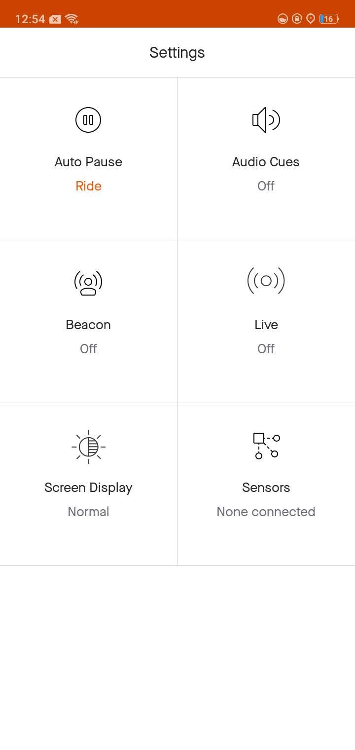 Settings on Strava Tracker