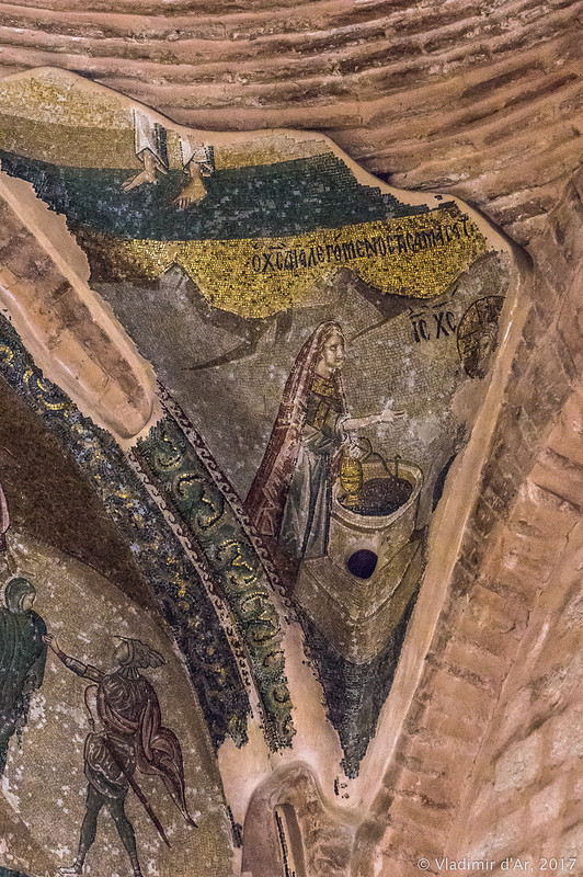 Христос с Самаритянкой. Мозаики и фрески монастыря Хора. Церковь Христа Спасителя в Полях.