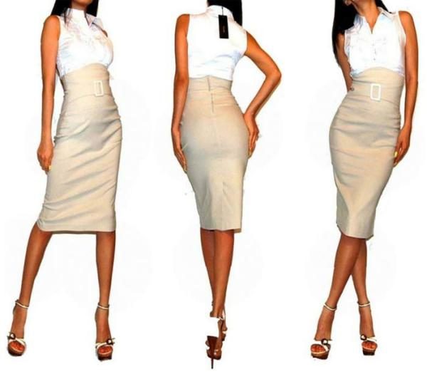 Юбка с завышенной талией делает фигуру стройнее Юбка с завышенной талией делает фигуру стройнее лучшее,мода,модные советы,Наряды