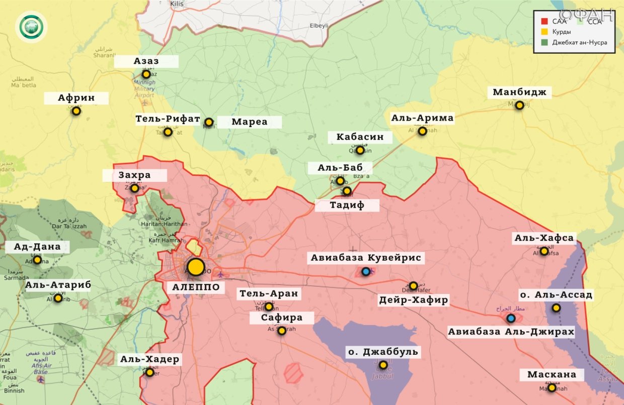 Карта военных действий — Алеппо