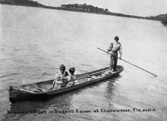 A dugout canoe circa 1918. 