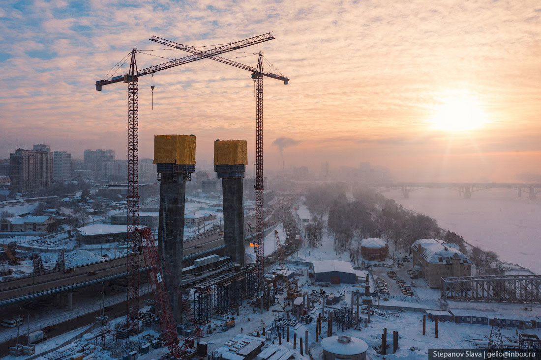 Строительство четвёртого моста через Обь в Новосибирске архитектура,Путешествия,фото