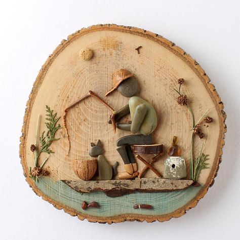 Фантазии из камешков. Оригинально получилось! handmake,разное,художество