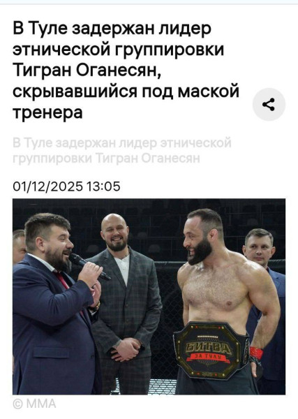 Тренер по ММА из Армении оказался лидером этнической группировки