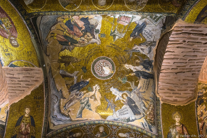 Христос среди учителей в Иерусалимском храме. Проповедь Иоанна Предтечи. Мозаики и фрески монастыря Хора.