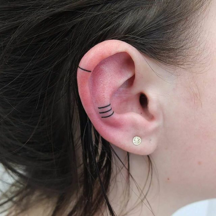 Helix Ear Tattoos