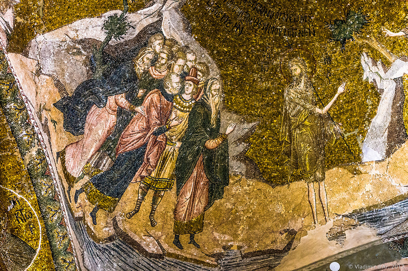 Проповедь Иоанна Предтечи. Мозаики и фрески монастыря Хора. Церковь Христа Спасителя в Полях.