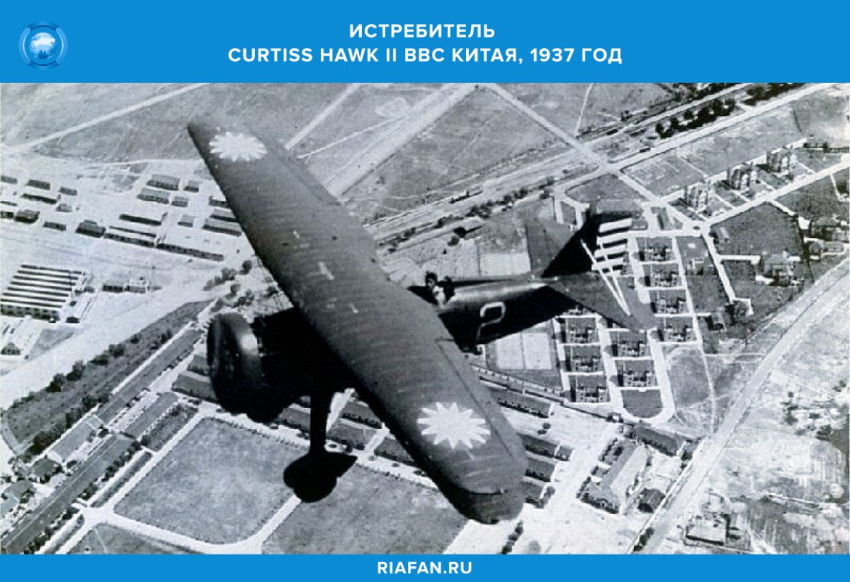 Истребитель Curtiss Hawk II ВВС Китая, 1937 год