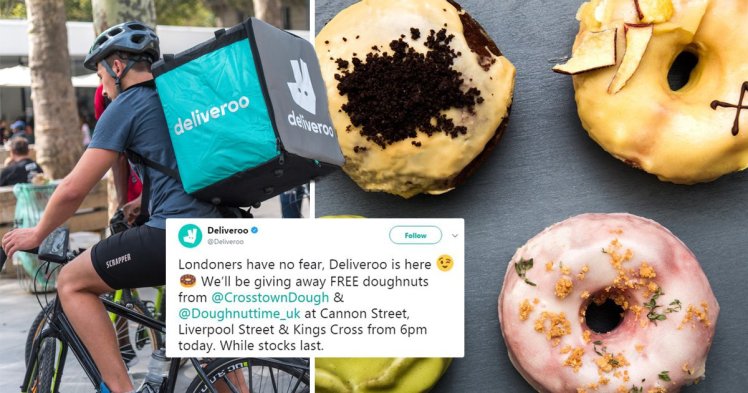 Deliveroo trolls UberEats by giving away free doughnuts in London