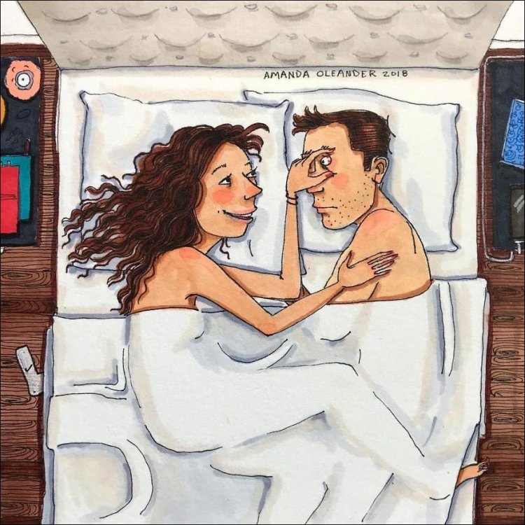 За закрытыми дверями иллюстрации,он и она,семья