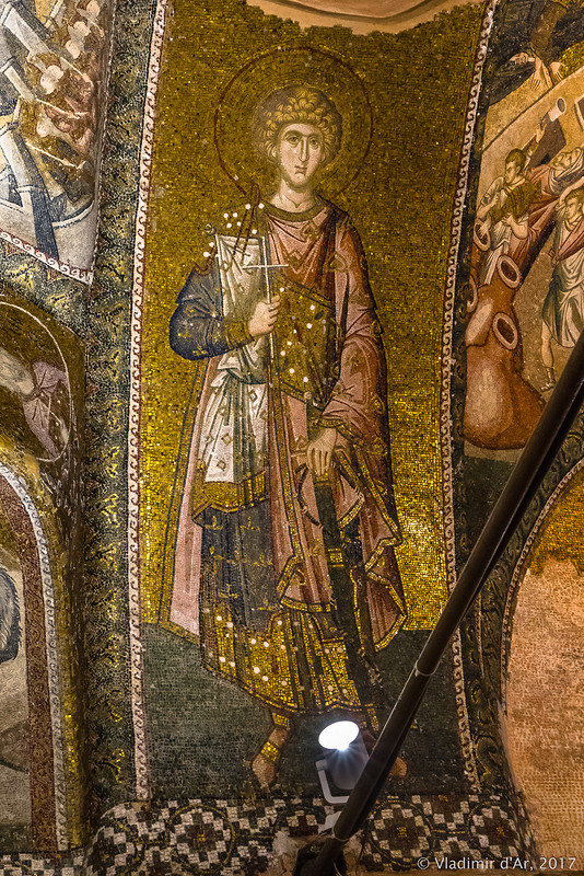 Святой великомученик Георгий. Мозаики и фрески монастыря Хора. Церковь Христа Спасителя в Полях.