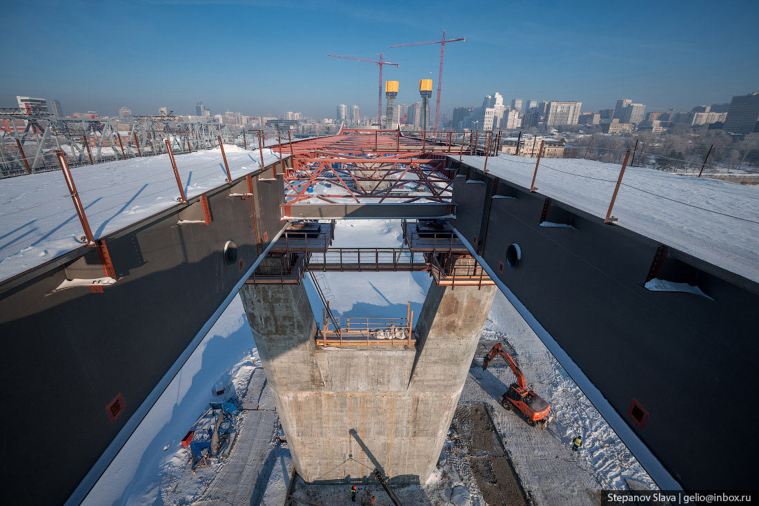 Строительство четвёртого моста через Обь в Новосибирске Строительство четвёртого моста через Обь в Новосибирске архитектура,Путешествия,фото