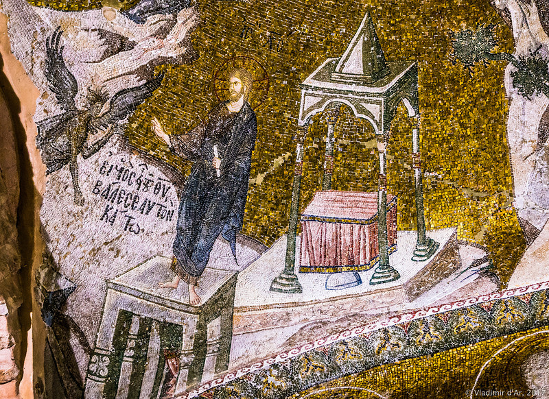Искушение Христа. Мозаики и фрески монастыря Хора. Церковь Христа Спасителя в Полях.