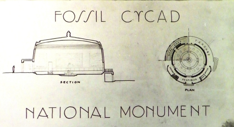 Detail from the plan for a proposed visitor's center at the monument.