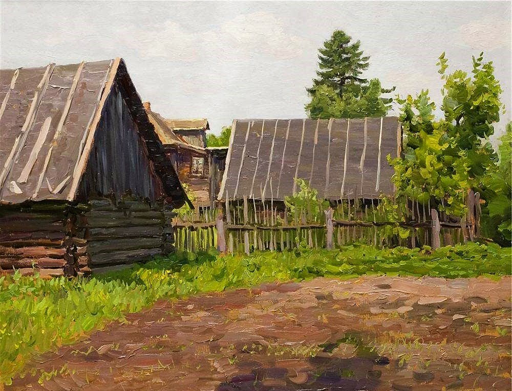 «Задворки», холст, масло