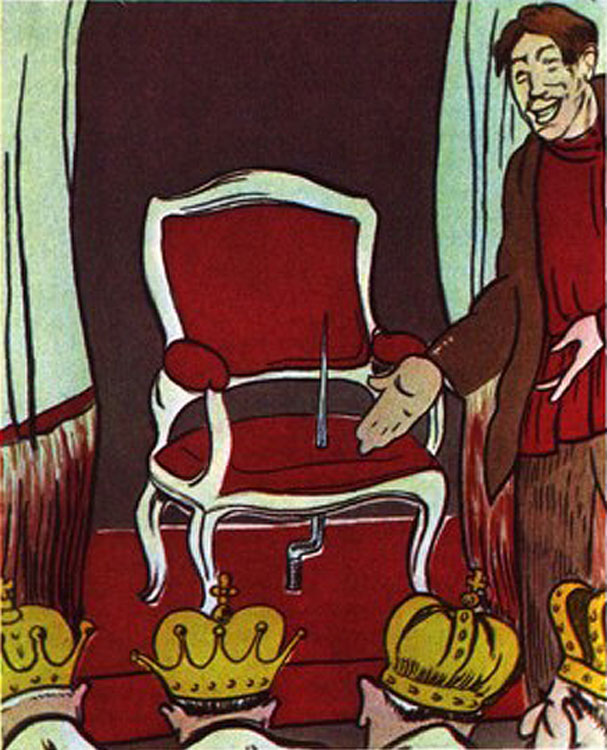 Карикатура «Не угодно ли присесть на престол?». 1917 г. 