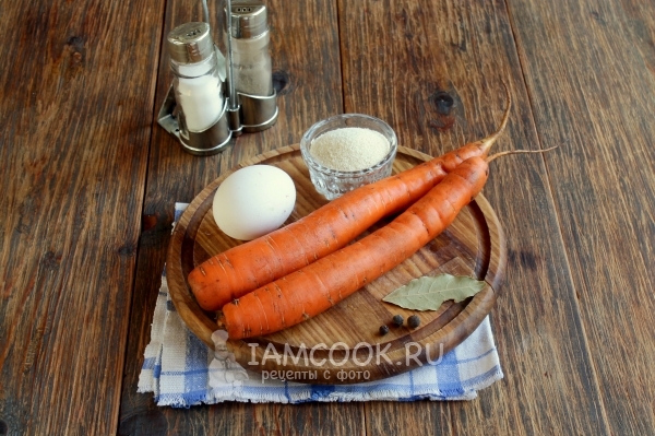 Ингредиенты для приготовления диетических морковных котлет в духовке