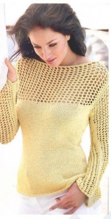 пуловер вязаный спицами