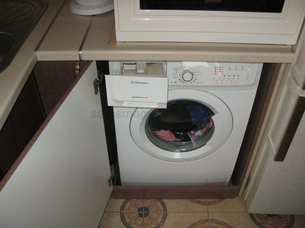 В кухне стиральная машинка расположение