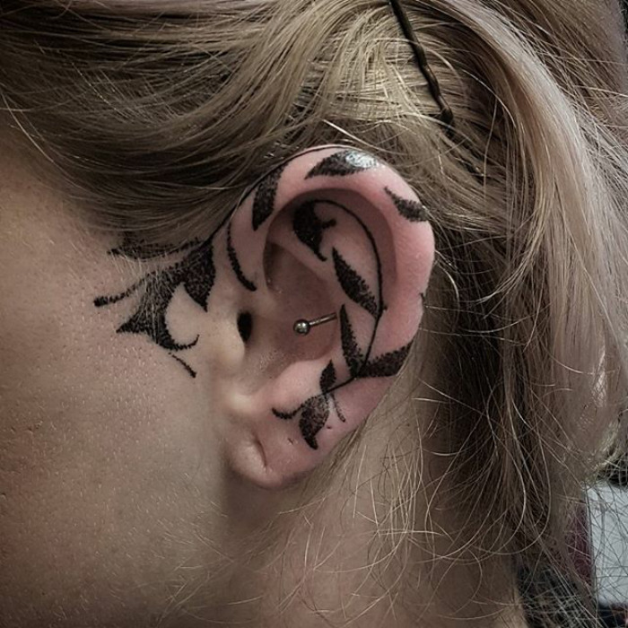 Helix Ear Tattoos