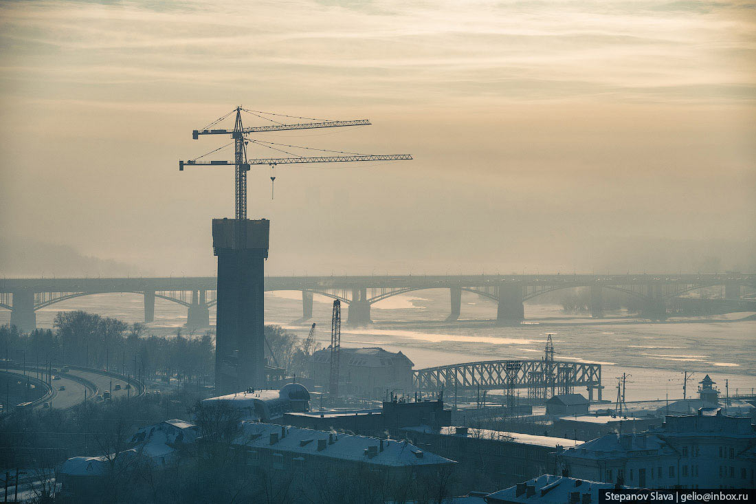 Строительство четвёртого моста через Обь в Новосибирске Строительство четвёртого моста через Обь в Новосибирске архитектура,Путешествия,фото