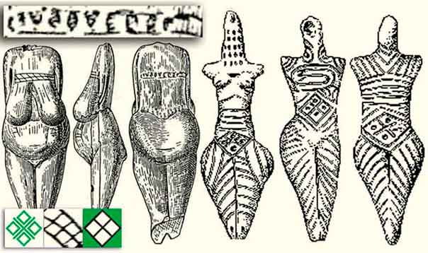 Статуэтки богини Макоши с аграрно-обрядовыми знаками