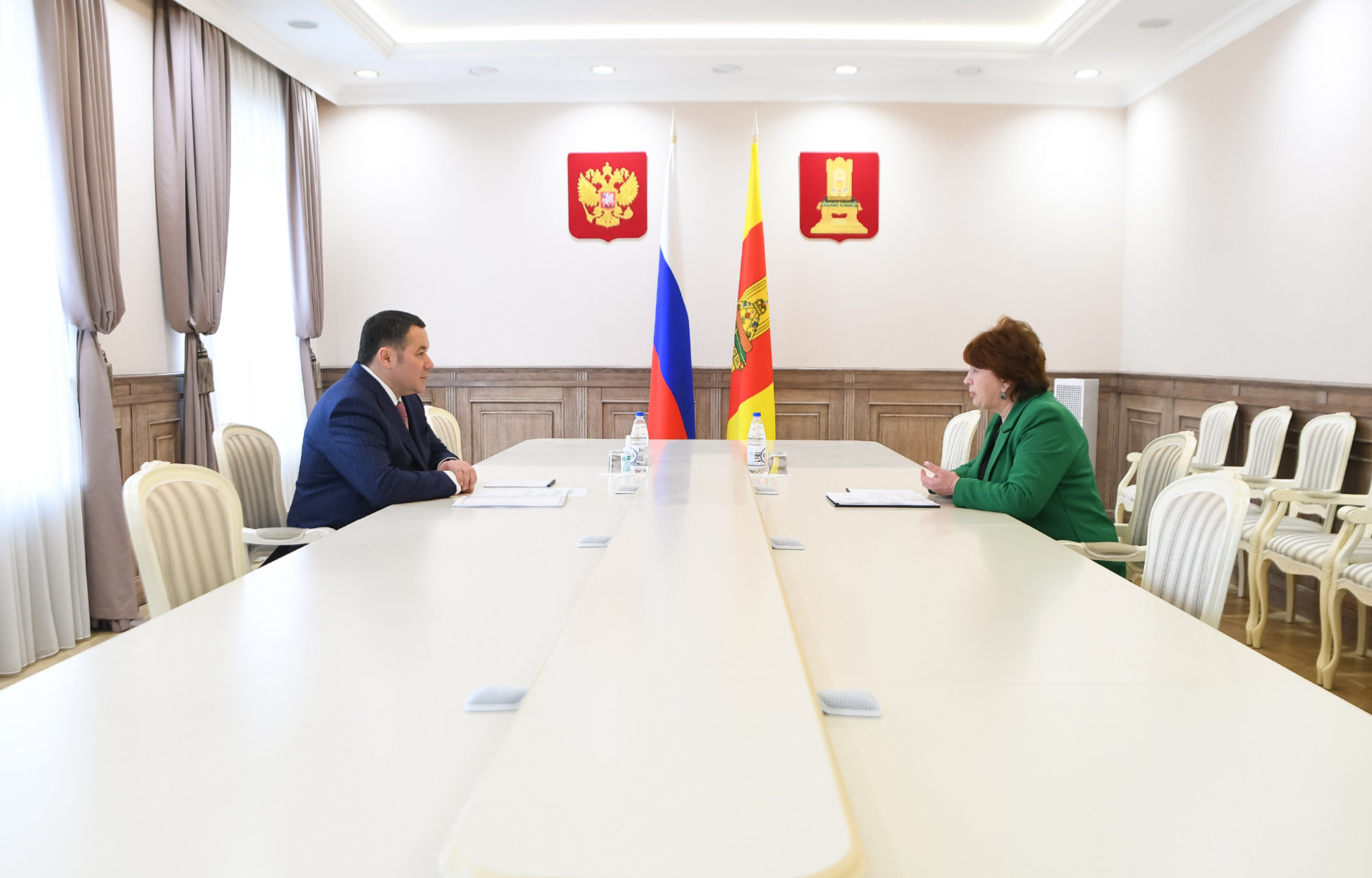Игорь Руденя провел рабочую встречу с главой Вышневолоцкого округа Натальей Рощиной