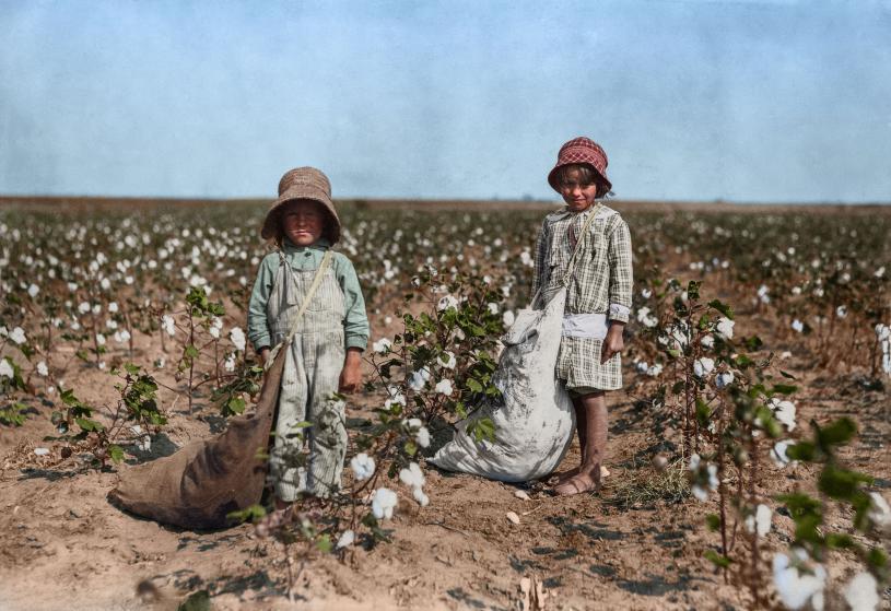 Колоризированные исторические фотографии, раскрывающие тему эксплуатации детского труда в США 