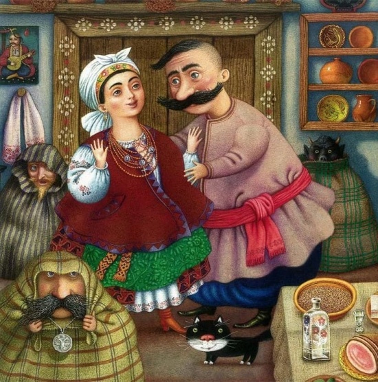 Художник Кость Лавро. Месяц поднялся на небо посветить добрым людям Художник Кость Лавро. Месяц поднялся на небо посветить добрым людям