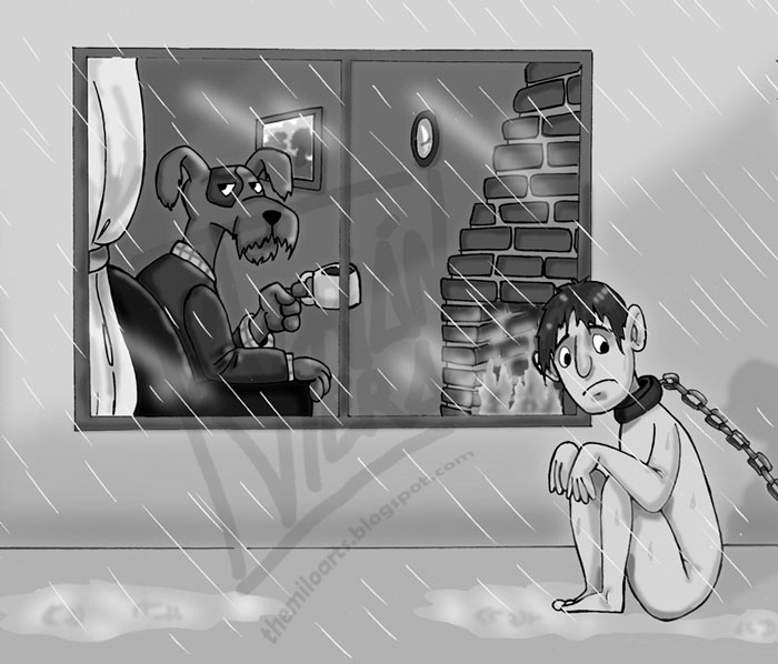 шокирующие иллюстрации если бы люди были на месте животных 