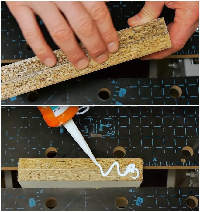 После высыхания клея можно наносить влагостойкий герметик. | Фото: youtube.com © Стройхак. 